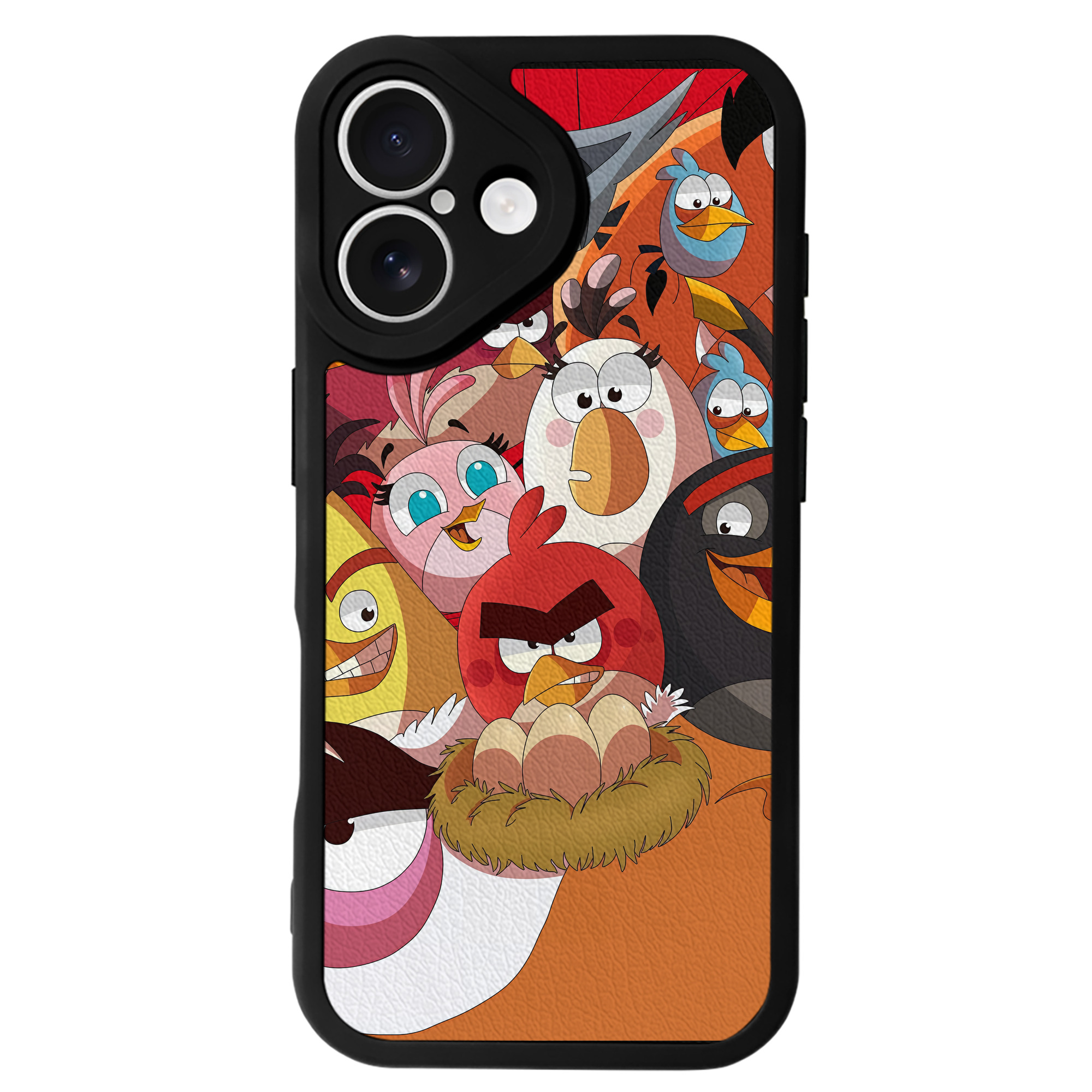 （画像用） Angry Birds アングリーバード 【iPhone 16シリーズ対応】シリコンスマホケース（レザー調） 材質：シリコン